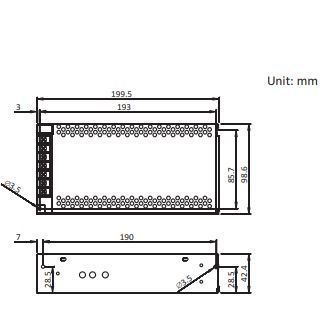 Джерело живлення 24V 200w ІР20 8.3A 199*98*42mm негерметичне JINBO 12167 LC200-12167 фото