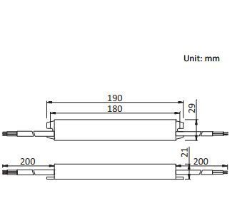 Блок живлення 12V 45w ІР67 3.75A 190*29*21mm JINBO герметичний 17552 LC45-17552 фото