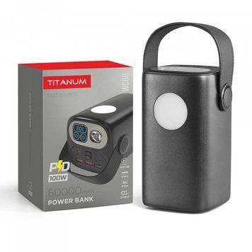 Павербанк 60000mAh TITANUM WC60 PD100W Black 28499 фото