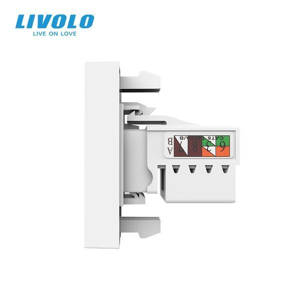 Механізм розетка інтернет RJ-45 Livolo білий (VL-FCCP-1WP) 727100113 фото