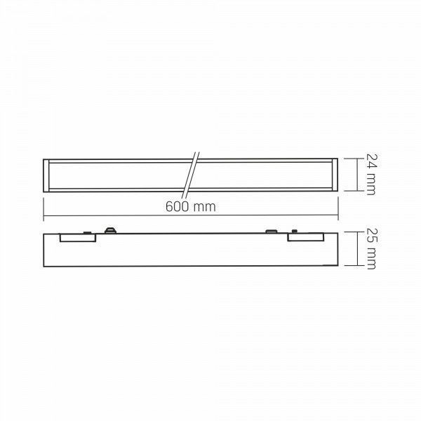 Світильник МАГНІТНИЙ трековий VIDEX LD460B 21W 60cm 4000K 48V Black 28026 фото