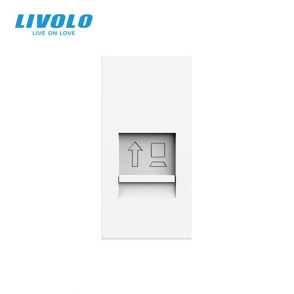 Механізм розетка інтернет RJ-45 Livolo білий (VL-FCCP-1WP) 727100113 фото