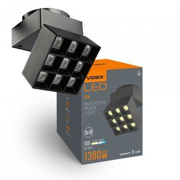 Світильник МАГНІТНИЙ трековий VIDEX LE29B 16W 4000K 48V Black 28024 фото