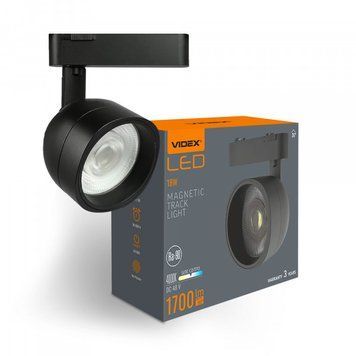 Світильник МАГНІТНИЙ трековий VIDEX LA78B 18W 4000K 48V Black 28022 фото