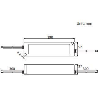 Блок питания 12V 100w ІР67 8.33A 190*52*37mm JINBO герметичный 13230 LC100-13230 фото