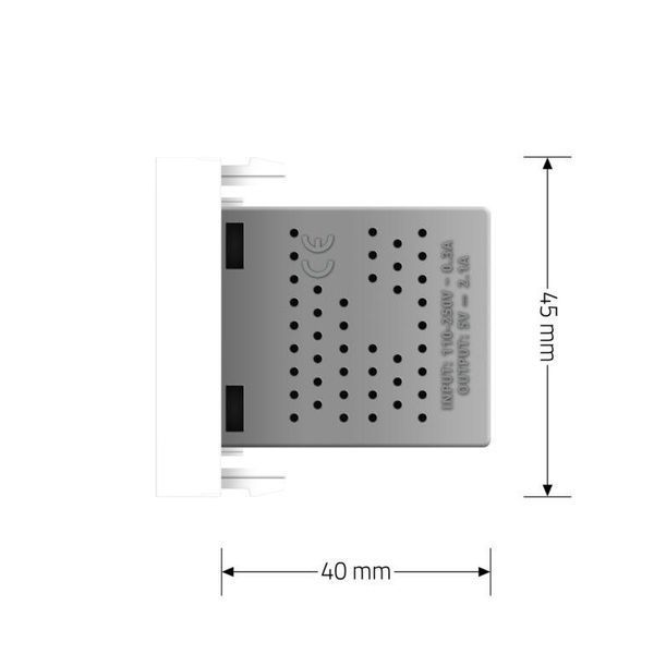 Механізм розетка USB 5V 2.1A 10W Livolo білий (VL-FCUA-1WP) 727600213 фото