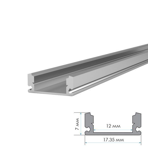LED-профіль накладний 7х17,35х2000мм анодований + РОЗСІВАЧ LC-15-a LC-15-a фото