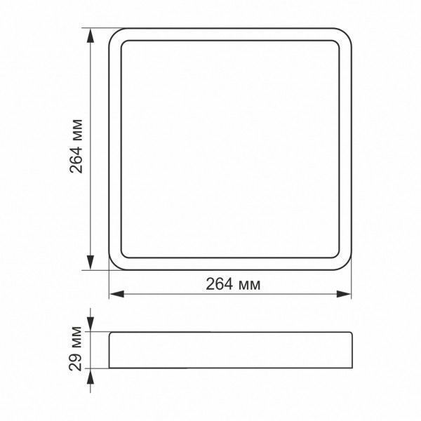 LED Світильник накладний квадрат VIDEX 24W 5000K Black 27802 фото