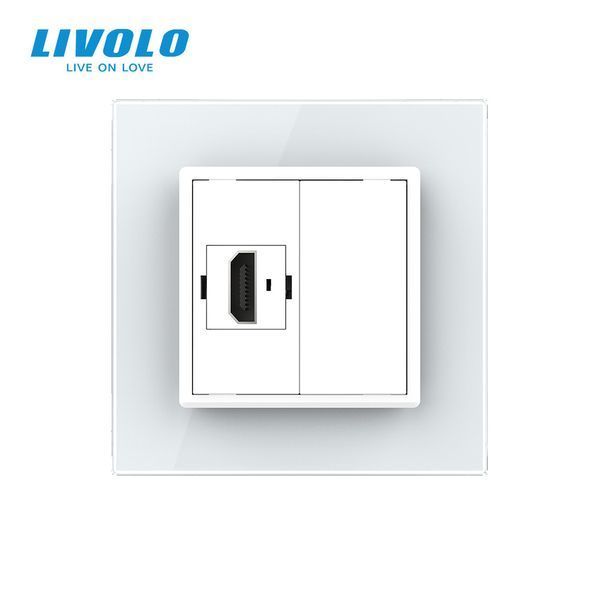 Розетка HDMI Livolo білий скло (VL-C7FCHD-1WP) VL-C791HD-13 фото