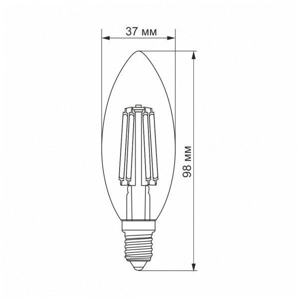 LED лампа VIDEX Filament C37F 6W E14 3000K 25793 фото