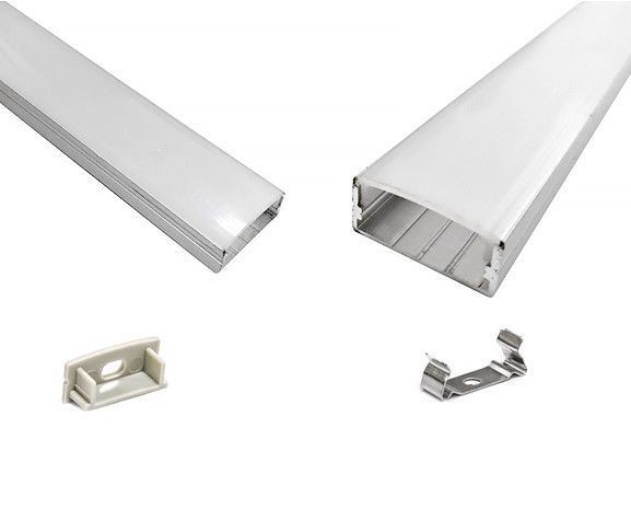 LED-профіль ПФ-25 9,8х23,35х2000мм широкий накладний анодований КОМПЛЕКТ 1017977 1017977 фото