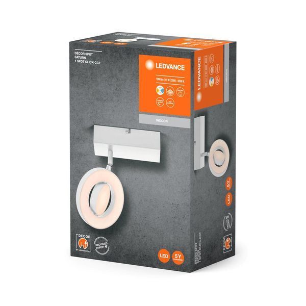 LEDVANCE Світильник LED 11Вт 3000/4200/6500K 1020Лм точковий накладний DECOR SPOT SATURN білий 4058075827967 фото