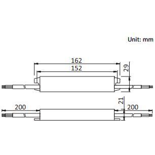 Блок живлення 24V 30w ІР67 1.25A 162*29*21mm JINBO герметичний 18609 LC30-18609 фото