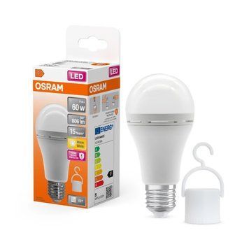 Лампа світлодіодна акумуляторна OSRAM (LEDVANCE) A60 E27 8 Вт 806 лм 2700 К (тепле світло) 4099854102417 фото