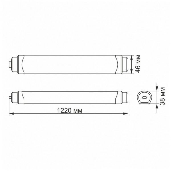 LED світильник IP65 лінійний магістральний VIDEX 36W 1,2М 5000K 24638 фото