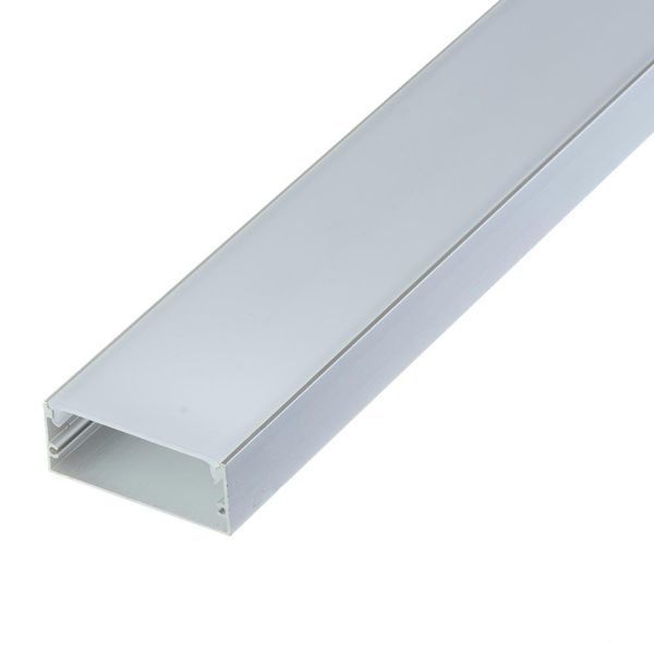 LED-профіль ПФ-27 50х20х2000мм широкий накладний анодований КОМПЛЕКТ 1018984 1018984 фото