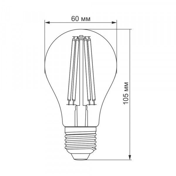LED лампа TITANUM Filament A60 7W E27 2200K бронза 25521 фото