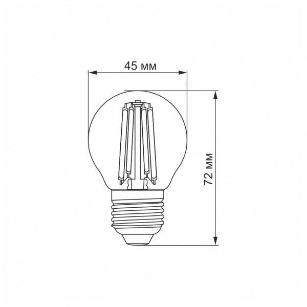 LED лампа VIDEX Filament G45FA 6W E27 2200K бронза 25800 фото