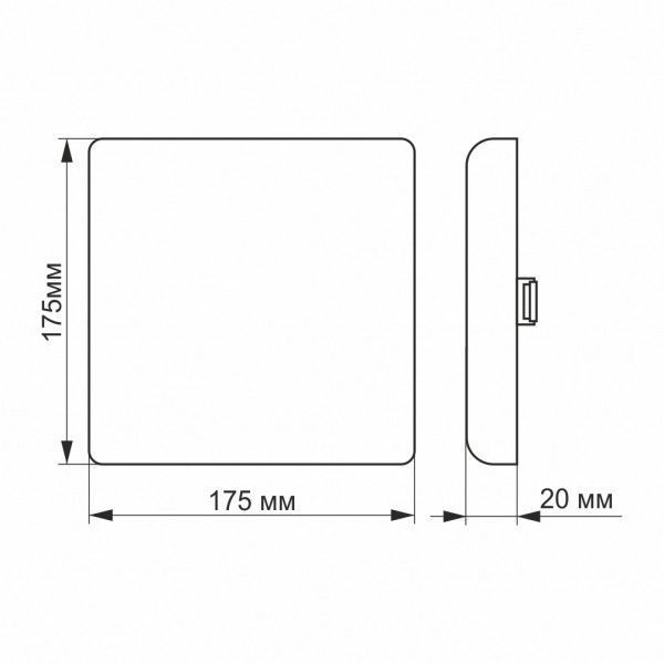 LED светильник безрамочный квадратный VIDEX 24W 4100K 25143 фото