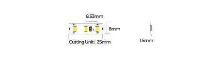 Led стрічка COLORS 120шт/м 12V 9,6Вт CRI=80 2700К ІР20 8мм з кратністю різу 25мм DJ120-12V-8mm-SW фото