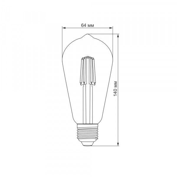 LED лампа TITANUM Filament ST64 6W E27 2200K бронза 25527 фото