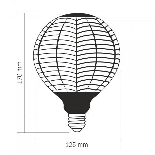 LED лампа VIDEX Filament VL-DG125BN 6W E27 1800K Black Magician pine needles 27619 фото