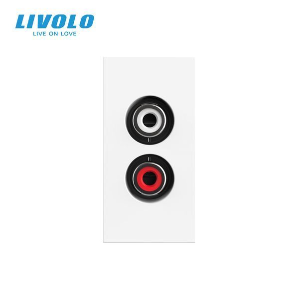 Механізм розетка RCA аудіо Livolo білий (VL-FCAU-1WP) 727400113 фото