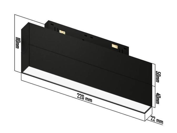 Магнитный светильник 12Вт 220mm 3000К 24V поворотный черный LTR-CX003-12F-in фото
