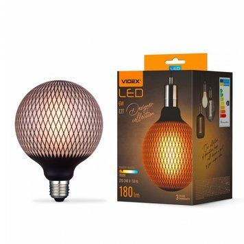 LED лампа VIDEX Filament VL-DG125BP 6W E27 1800K Black Magician net 27618 фото