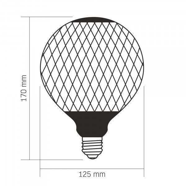 LED лампа VIDEX Filament VL-DG125BP 6W E27 1800K Black Magician net 27618 фото