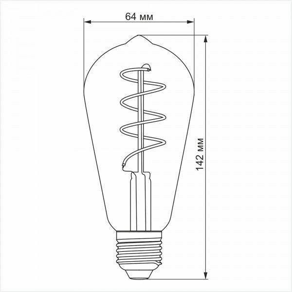 LED лампа VIDEX Filament ST64FASD 5W E27 2200K димерная бронза 25014 фото