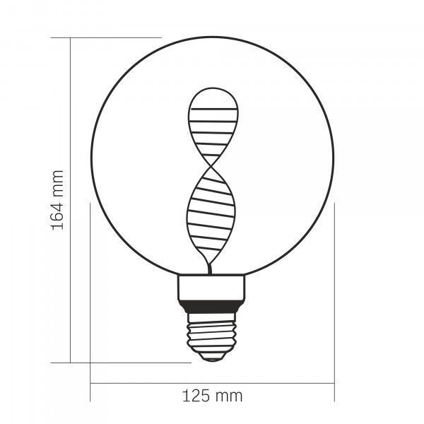 LED лампа VIDEX Filament VL-DNA-G125-C 3.5W E27 1800K 27608 фото