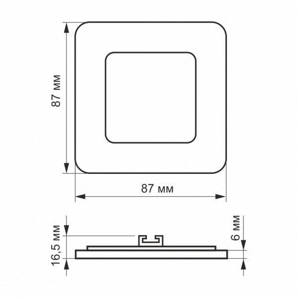 LED светильник встроенный квадрат VIDEX 3W 5000K 24625 фото