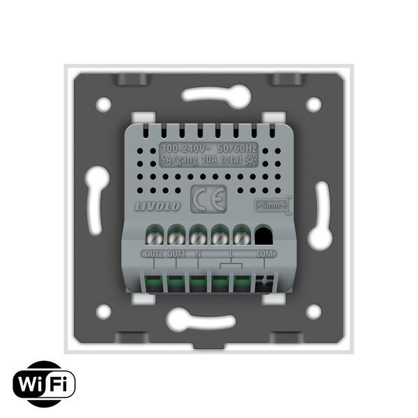Розумний сенсорний Wi-Fi вимикач 2 сенсора Livolo білий скло (VL-C7FC2NY-2GWP) VL-C7FC2NY-2GIP фото