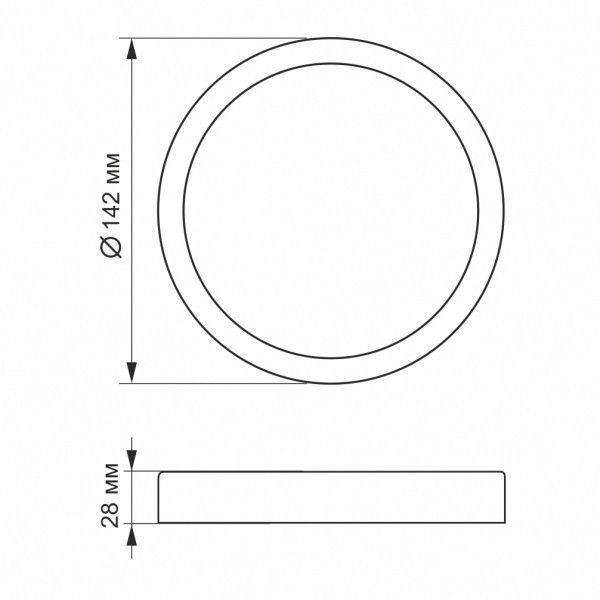 LED Светильник круглый накладной VIDEX 12W 5000K White 24627 фото
