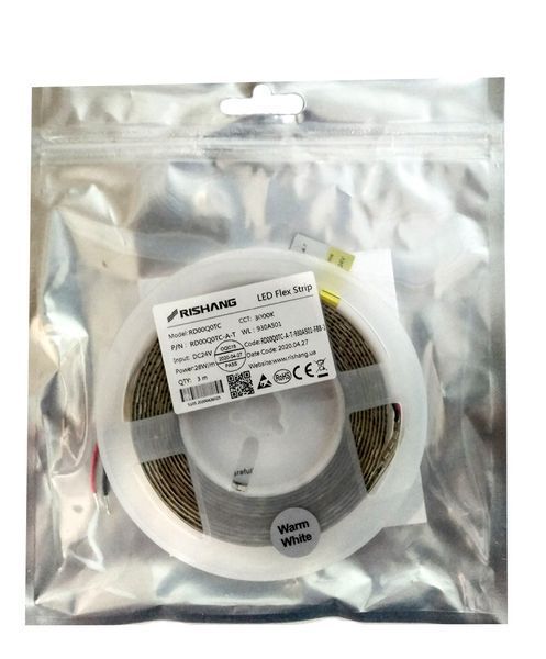 Led стрічка Rishang 2835-240-IP20-WW-10-24 RD00Q0TC-A-T 3000K CRI90 н/у 24V 28W/m 2043lm/m 13256 3 метра 13256_S фото
