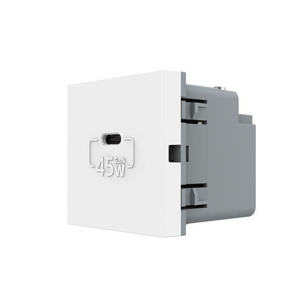 Механізм розетка USB Type-C з Power Delivery 45W Livolo білий (VL-FCUC-2WP) VL-FCUC-2IP фото
