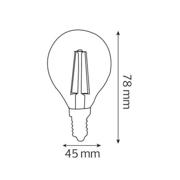 Лампа светодиодная "FILAMENT BALL-6" 6W 2700К E14 001-089-0006-010 фото