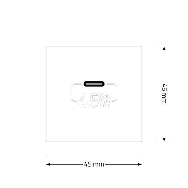 Механізм розетка USB Type-C з Power Delivery 45W Livolo білий (VL-FCUC-2WP) VL-FCUC-2IP фото