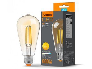 Світлодіодна лампа ST64FAD 6W E27 2200K бронза Filament (VL-ST64FAD-06272) VIDEX 7869 фото