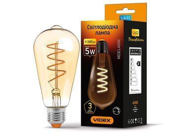 Світлодіодна лампа ST64FASD 5W E27 2200K бронза Filament (VL-ST64FASD-05272) VIDEX 7847 фото