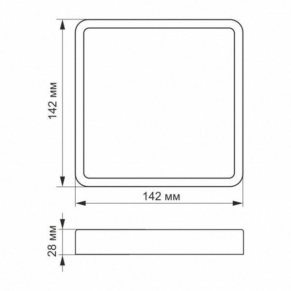 LED Світильник накладний квадрат VIDEX 12W 5000K White 24151 фото