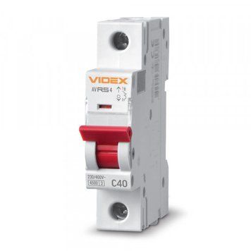 Автоматичний вимикач RS4 1п 40А С 4,5кА VIDEX RESIST 26510 фото