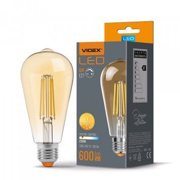 LED лампа VIDEX Filament ST64FAD 6W E27 2200K дімерна бронза 23978 фото