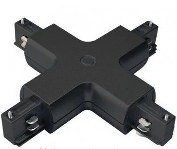 Х соединитель черный для овального шинопровода (трека) tr8210-BLK-3 фото