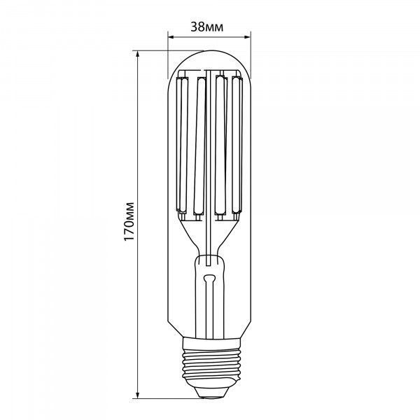 LED лампа VIDEX Filament T38F 24W E27 5000K 28449 фото