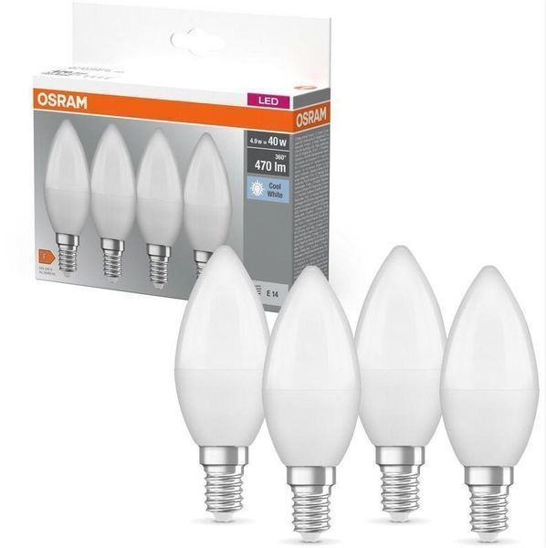 Osram Набір ламп 4шт LED E14 4.9Вт 4000К 470Лм B40 4058075819610 фото