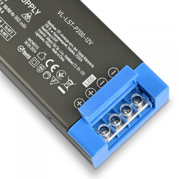 Блок питания для LED ленты VIDEX DC12V 16.6A 200W IP20 (VL-LST-P200-12V) 28212 фото