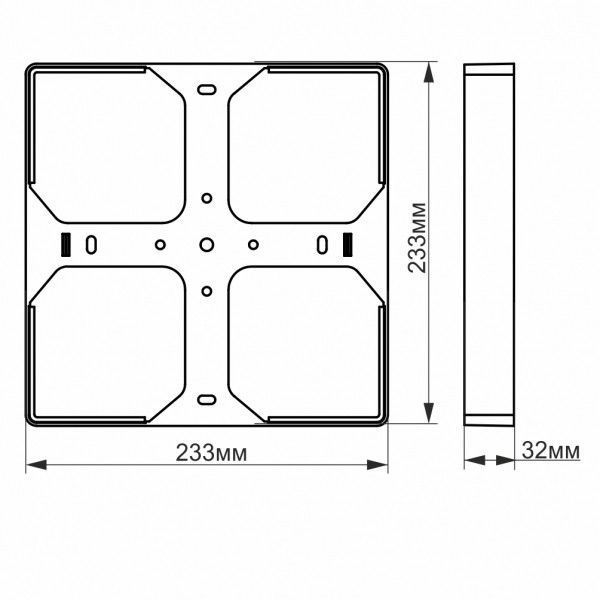 Рамка накладного монтажа безрамочного квадратного светильника VIDEX (VL-DLFS-33SF) 27055 фото