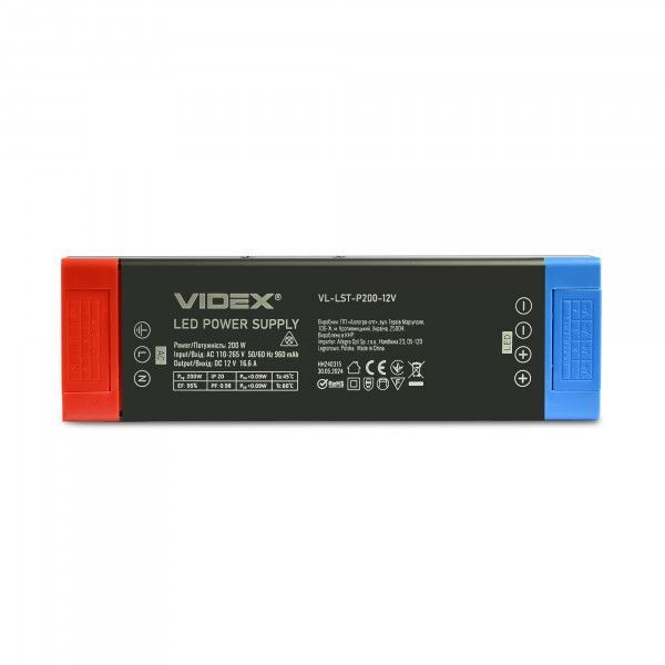 Блок питания для LED ленты VIDEX DC12V 16.6A 200W IP20 (VL-LST-P200-12V) 28212 фото